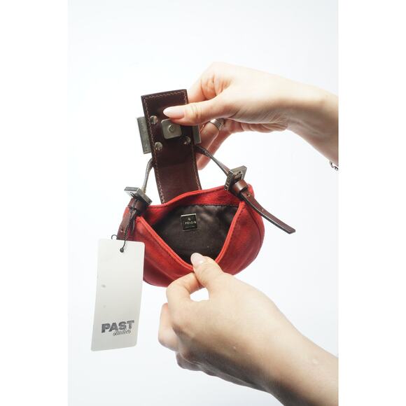 Fendi Red Mini Suede Micro Croissant Bag - Picture 7 of 7